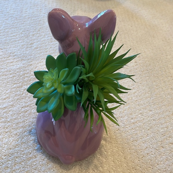 Ceramic sitting French dog planter For Home Garden Office Desktop Decor. - Picture 3 of 5